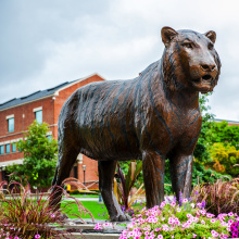 Gartendekoration hochwertige Bronze lebensgroße Tiger Skulpturen